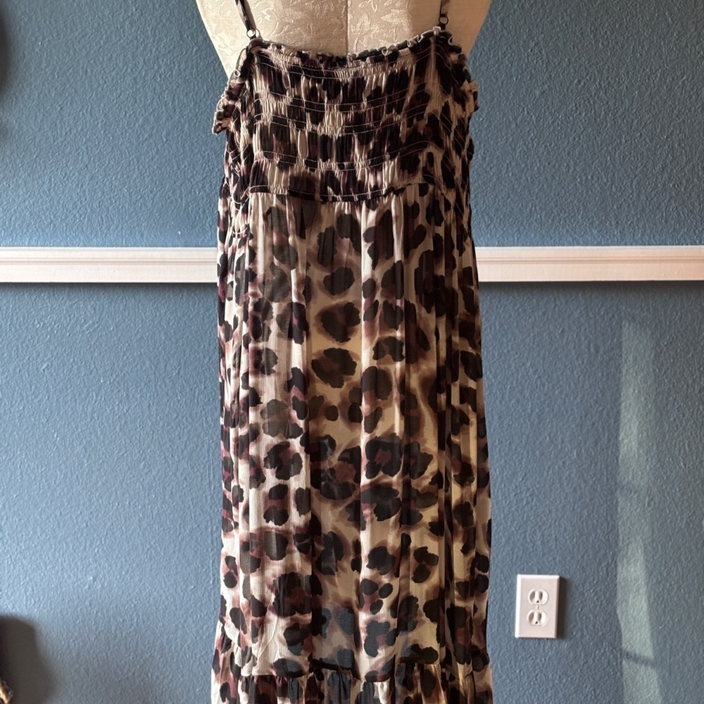 Torrid Chiffon Button Up Leopard Print Sleeveless… - image 5